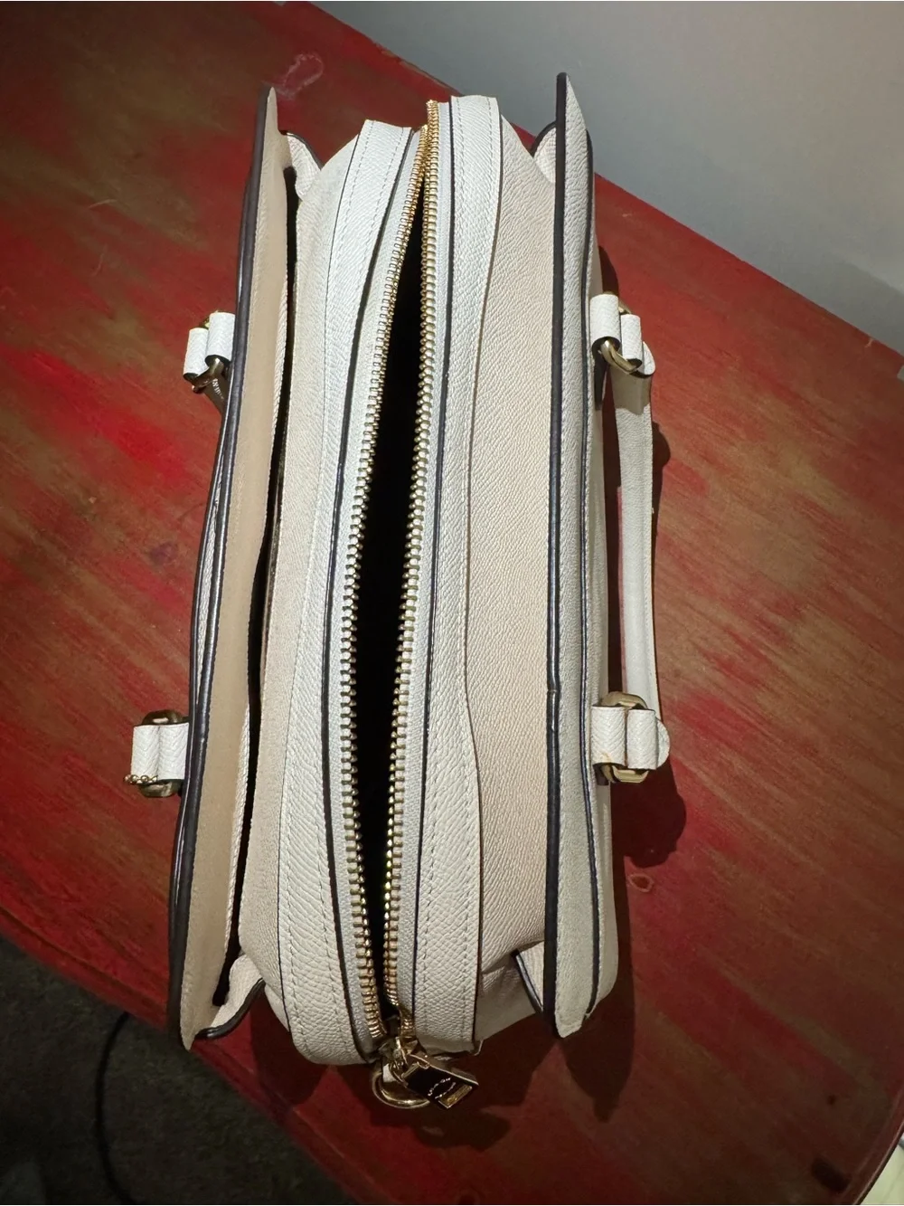 Coach Darcie carryall, with gold accents